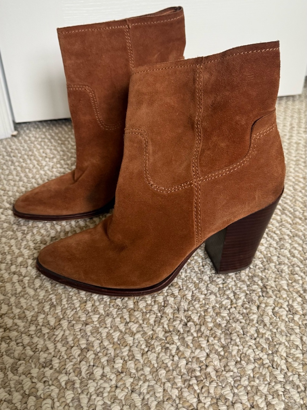 Dolce Vita Chestnut Suede Ankle Booties